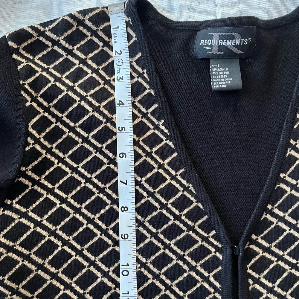 Requirements Black and Tan Cardigan‎ Sweater - Picture 6 of 11